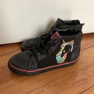 Vans Black Sparkle High Tops Toddler Size 10